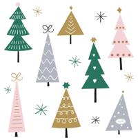 Duni servetten noel trees 33x33 cm