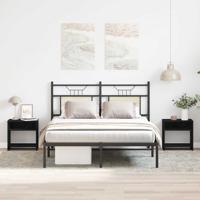 Nachtkastjes 2 st 40x30x40 cm spaanplaat zwart eikenkleurig