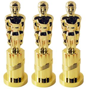 3 plastic beeldjes goud