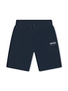 Kenzo Kids short en coton à logo imprimé - Bleu