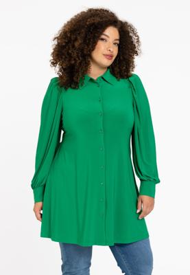 Yoek Blouse wide bottom | Groen | Maat 58/60