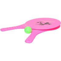 Summertime Beachball set - buitenspeelgoed - fuchsia roze - Rackets/batjes en bal - Tennis ballenspel   -