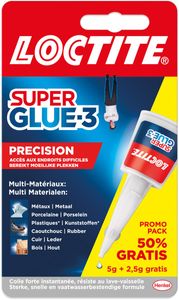 Loctite Secondelijm Super Glue Precision, 5 g + 50 % gratis, op blister