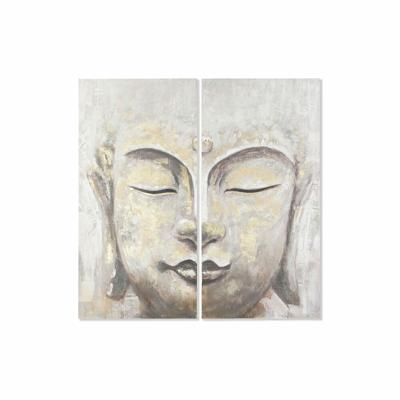 Set van 2 Schilderijen DKD Home Decor Boeddha Orientaals (120 x 3,7 x 120 cm)