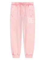 Dolce & Gabbana Kids pantalon de jogging en coton à logo imprimé - Rose