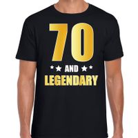 70 and legendary verjaardag cadeau t-shirt goud 70 jaar zwart voor heren - thumbnail