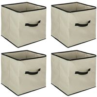 Set van 6x opbergmand 29 liter beige 31 x 31 x 31 cm