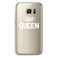 Queen zwart: Samsung Galaxy S7 Transparant Hoesje
