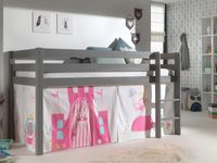 Bed ALIZE halfhoogslaper 90x200 cm grijs pijnboom tent Princess - thumbnail