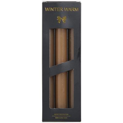 Leen Bakker - Dinerkaars Winterwarm - 6 Stuks - Paraffine - Bruin - H21.5 Cm