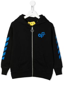 Off-White Kids hoodie Off Rounded à fermeture zippée - Noir