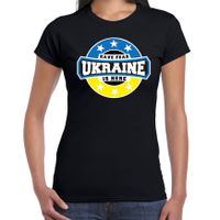 Have fear Ukraine is here / Oekraine supporter t-shirt zwart voor dames Have fear Ukraine is here / Oekraine supporter t-shirt zwart voor dames