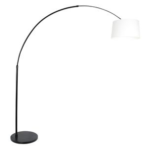 Steinhauer Vloerlamp Sparkled light 9829 zwart kap grof linnen wit