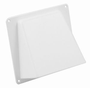 Kunststof Gevelkap Met Klep Aansluitmaat Ø 125mm - Wit
