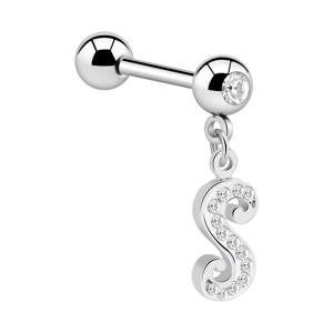 Jeweled Barbell with Charm Chirurgisch staal 316L / Belegde messing Barbells