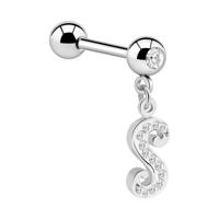 Jeweled Barbell with Charm Chirurgisch staal 316L / Belegde messing Barbells - thumbnail