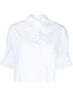 TWP chemise crop en coton à manches retroussées - Blanc