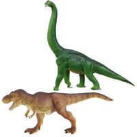 Setje van 2x stuks speelgoed dinosaurussen figuren 22 en 23 cm