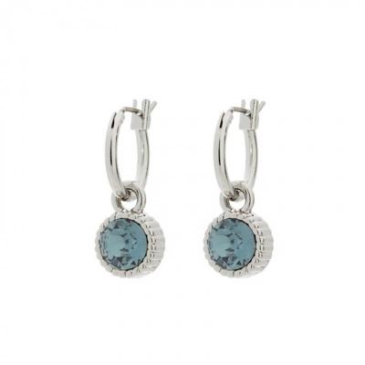 Biba Hang Oorbellen Zilver met Swarovski Steentje Ind. Sapphire