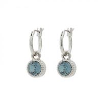 Biba Hang Oorbellen Zilver met Swarovski Steentje Ind. Sapphire