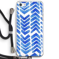 Blauwe pijlen: iPhone 5 / 5S / SE Transparant Hoesje met koord