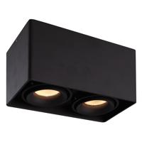 Esto LED Opbouwspot - Vierkant - 2 lichts - Kantelbaar - Dimbaar - 6500K daglicht wit - GU10 - Voor binnen - Vervangbare afdekring - Zwart