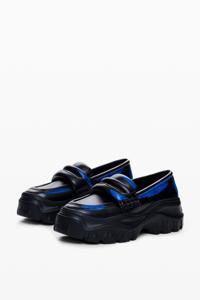 Chunky leren mocassins - BLACK - 36