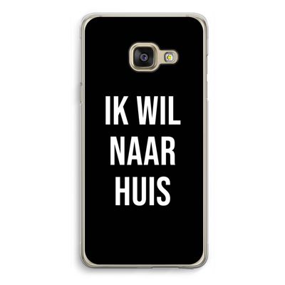 Ik wil naar huis - Zwart: Samsung Galaxy A3 (2016) Transparant Hoesje