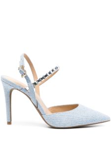 Michael Michael Kors escarpins en denim à ornements en cristal 100 mm - Bleu