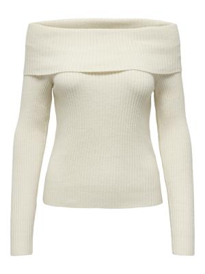 Only Onlkatia Ls Off Shoulder Knt Noos Trui Whitecap Gray Melange