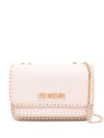 Love Moschino sac porté épaule grainé à plaque logo - Rose - thumbnail