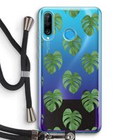 Monstera leaves: Huawei P30 Lite Transparant Hoesje met koord