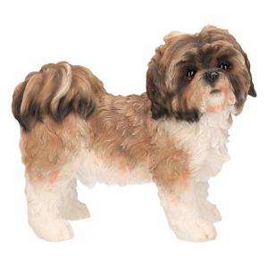 Decoratie beeld - Shih tzu- zwart - 11 cm - Polystone - Honden