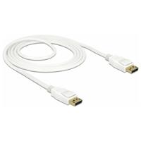 Delock 85509 DisplayPort-kabel DisplayPort Aansluitkabel DisplayPort-stekker 1.5 m Wit Vergulde steekcontacten, Verdraaid, Afgeschermd (drievoudig), 4K UHD