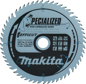 Makita Cirkelzaagblad Hout Efficut 165x20x1,45 56T