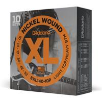 D&apos;Addario EXL140-10P 10-52 Light Top Heavy Bottom Nickel Wound snaren voor elektrische gitaar (10 sets)