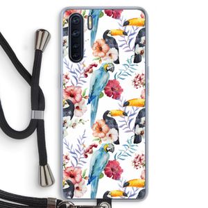 Bloemen tukan: Oppo A91 Transparant Hoesje met koord