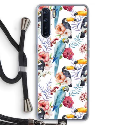 Bloemen tukan: Oppo A91 Transparant Hoesje met koord