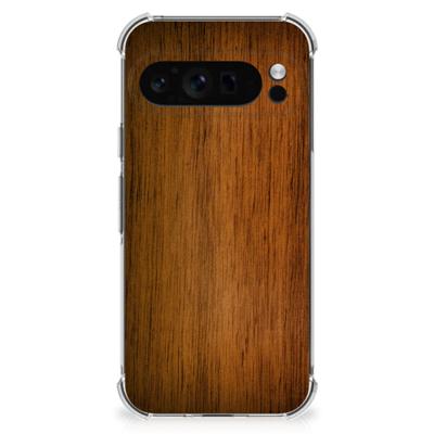 Google Pixel 9 Pro XL Stevig Telefoonhoesje Donker Hout Google Pixel 9 Pro XL Stevig Telefoonhoesje Donker Hout
