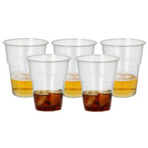 PLA frisdrank/bier glazen - 25x stuks - 300 ml - Horeca drinkbekers transparant