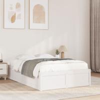 Bedframe zonder matras massief grenenhout wit 120x190 cm