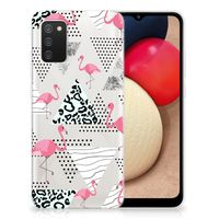 Samsung Galaxy A02s TPU Hoesje Flamingo Triangle