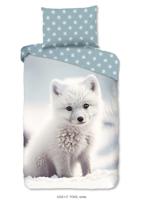 Good Morning Kinderdekbedovertrek "baby poolvos" - Wit - (140x200 cm) - Katoen Flanel