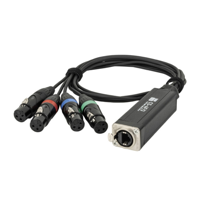 Showgear CS-4F/3 Kabelsplitter 4x DMX female naar 1x RJ45 male