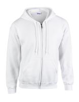 Gildan G18600 Heavy Blend™ Adult Full Zip Hooded Sweatshirt - White - L - thumbnail