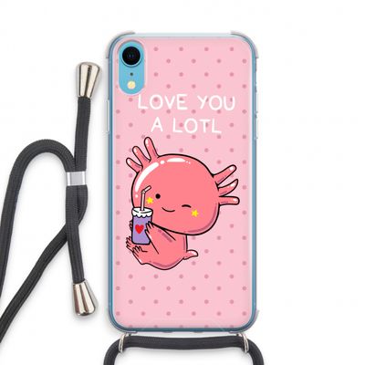 Love You A Lotl: iPhone XR Transparant Hoesje met koord
