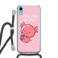 Love You A Lotl: iPhone XR Transparant Hoesje met koord