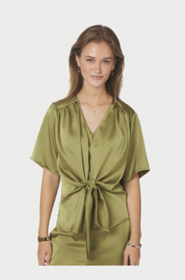 Neo Noir Blouse Casadia Heavy Sateen | Sage Green