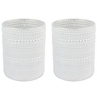 2x stuks luxe theelichthouder/kaarsenhouder - parel wit/zilver - glas - D10 x H12 cm - thumbnail