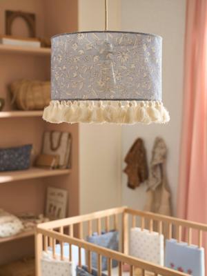 Lampenkap voor lamp INDIA blauw, bedrukt